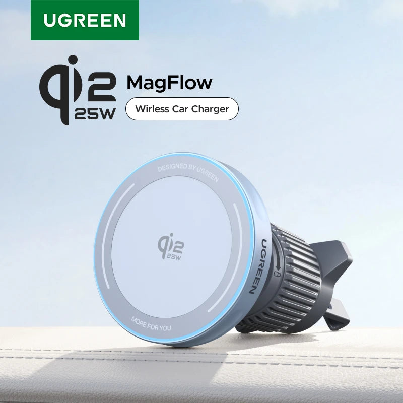 UGREEN Qi2.2 Magnetic Car Phone Holder & Wireless Charger (15W / 25W)