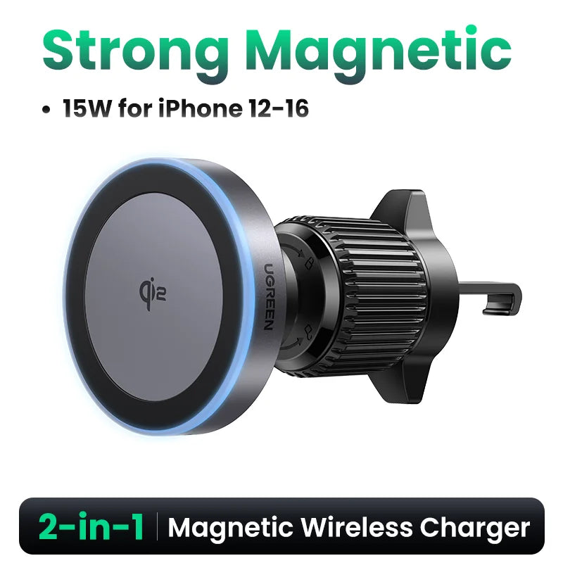 UGREEN Qi2.2 Magnetic Car Phone Holder & Wireless Charger (15W / 25W)