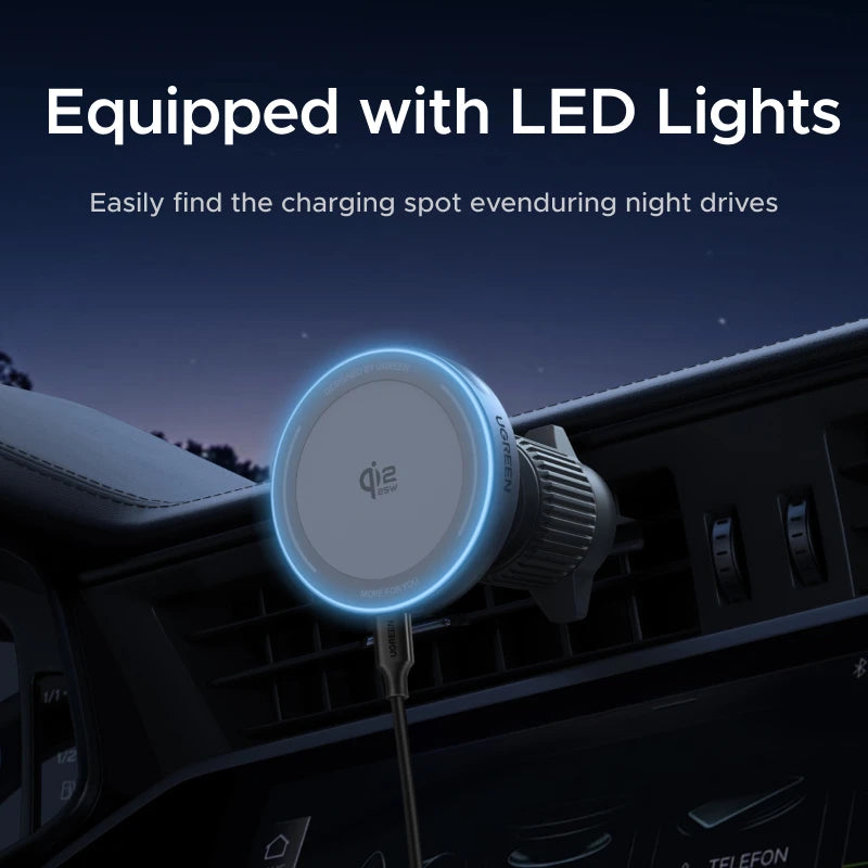 UGREEN Qi2.2 Magnetic Car Phone Holder & Wireless Charger (15W / 25W)