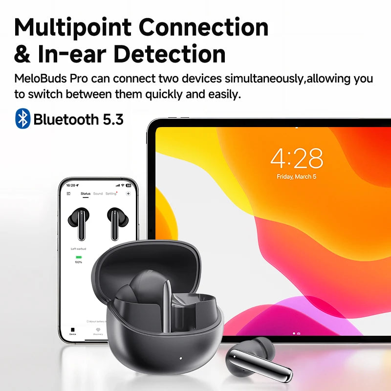 QCY MeloBuds Pro – Wireless ANC Earbuds, Bluetooth 5.3, Hi-Res LDAC