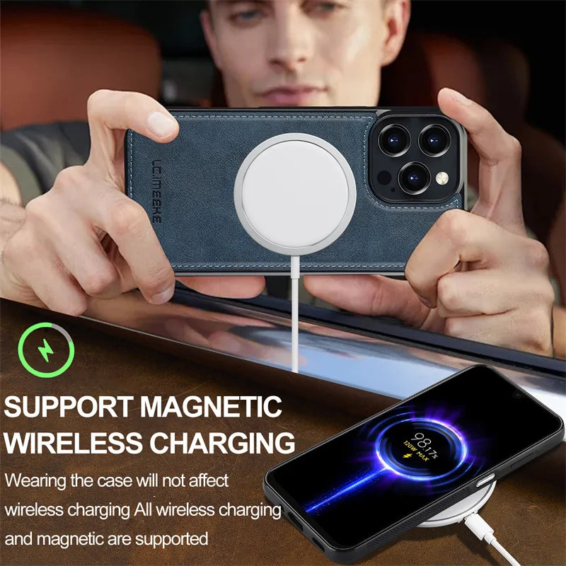 Magnetic Back Cover Case for iPhone – Multiple Models & Colours