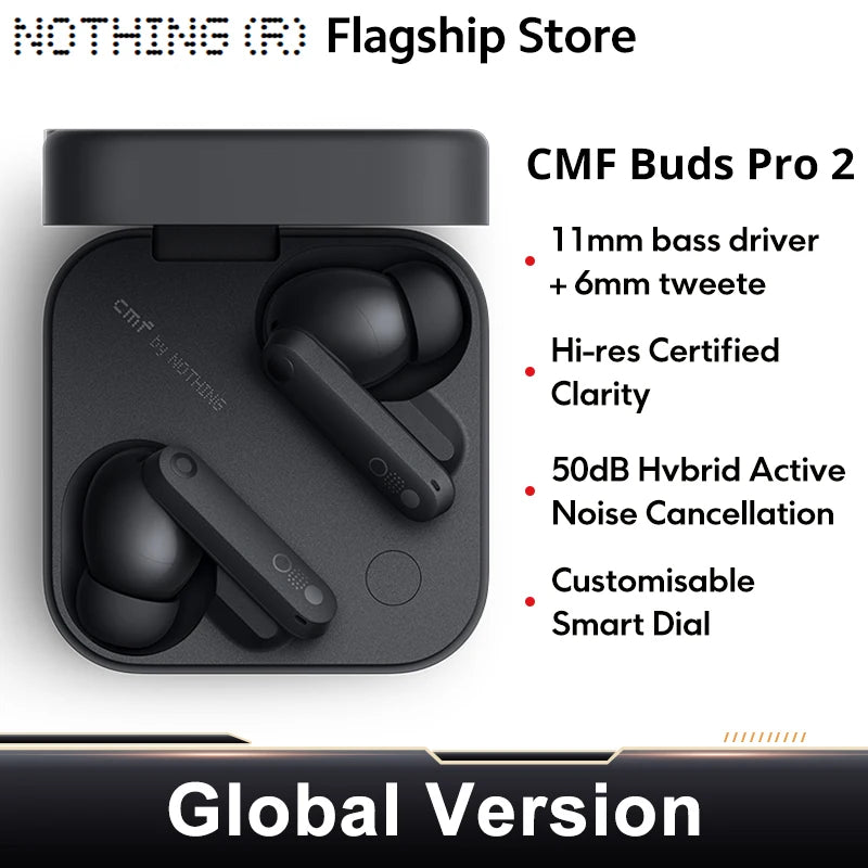 Nothing CMF Buds Pro 2 – Wireless Earbuds with 50 dB Hybrid ANC (Global Version)